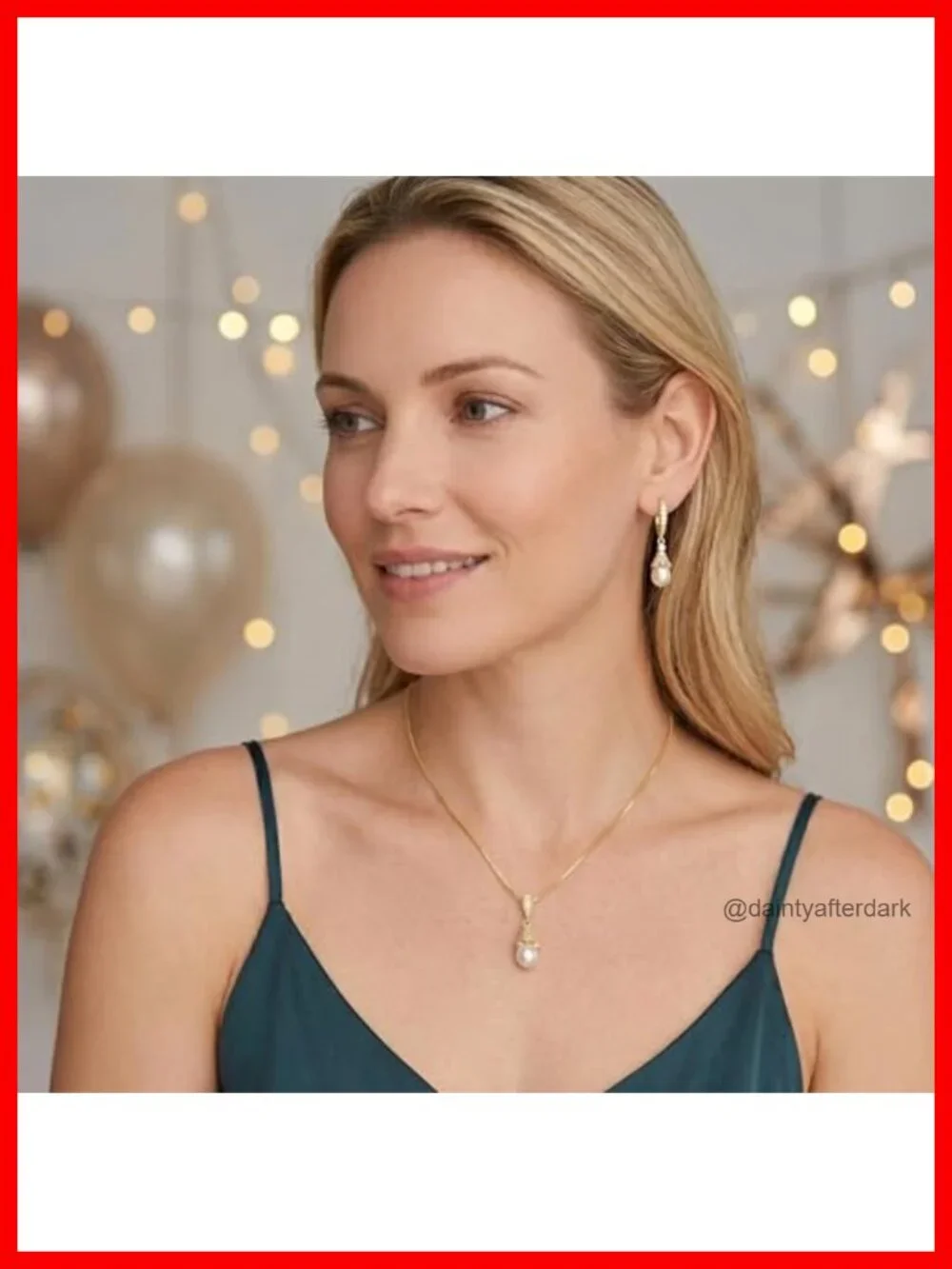 Gold Freshwater Pearl Necklace & Earrings Jewelry Set Cubic Zirconia Bridesmaid